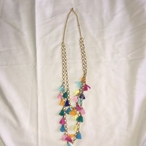 Marley Lilly Gold and colorful tassel necklace